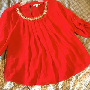 Red business dress shirt